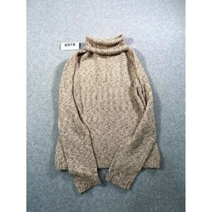 BUM Equipment Sweater Womens Large Beige Acrylic Tight‎ Knit Turtleneck Soft
